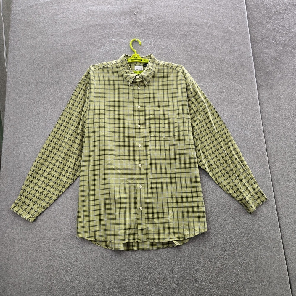 GAP Men Button Up Shirt XXL Green‎ Plaid The BIG Oxford Y2K Relaxed Long Sleeve